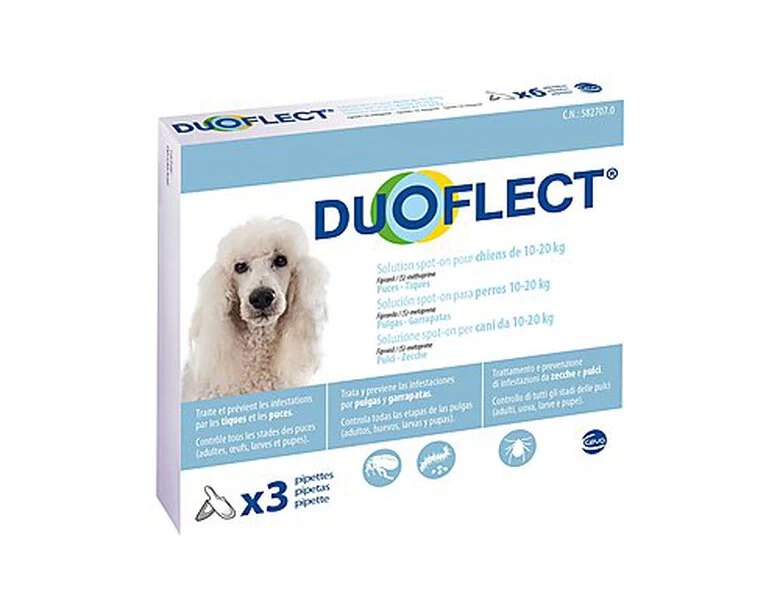 Duoflect - Pipettes Antiparasitaire De 10 à 20Kg Pour Chien - X3 1 Duoflect - Pipettes Antiparasitaire De 10 à 20Kg Pour Chien - X3