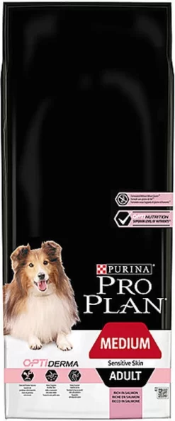 Pro Plan - Croquettes OPTIDERMA Medium Sensitive Skin Saumon Pour Chien -Fournitures Pour Chiens 16140