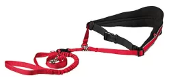Trixie - Laisse Canicross Avec Ceinture Ventrale Pour Chien - Rouge