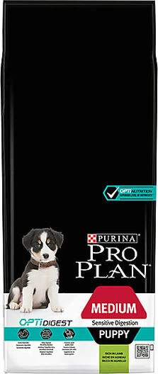 Pro Plan - Croquettes OPTIDIGEST Medium Sensitive Digestion Agneau Pour Chiot - 12Kg