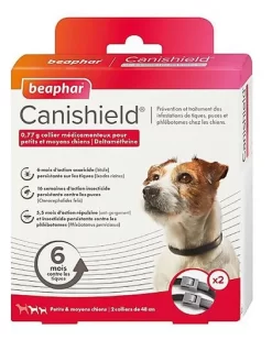 Canishield - Collier Anti-puces Tiques Pour Petit Et Moyen Chien - X2
