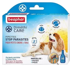 DiméthiCARE - Pipettes STOP S Parasites Pour Petit Chien - 6x1,5ml