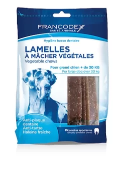 Francodex - Lamelles à Mâcher Anti-plaque Dentaire Pour Grand Chien > à 30Kg - X15