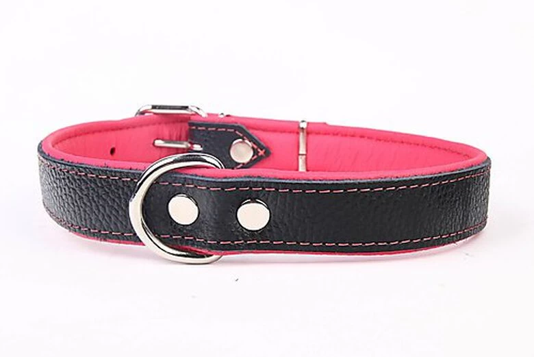 Yogipet - Collier En Cuir Pour Chien - Rose 1 Yogipet - Collier En Cuir Pour Chien - Rose