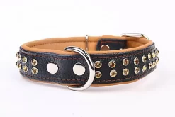 Yogipet - Collier Cuir Skóra Crystal Pour Chien - Marron