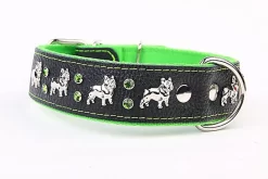 Yogipet - Collier Cuir French Bulldog Pour Chien - Vert