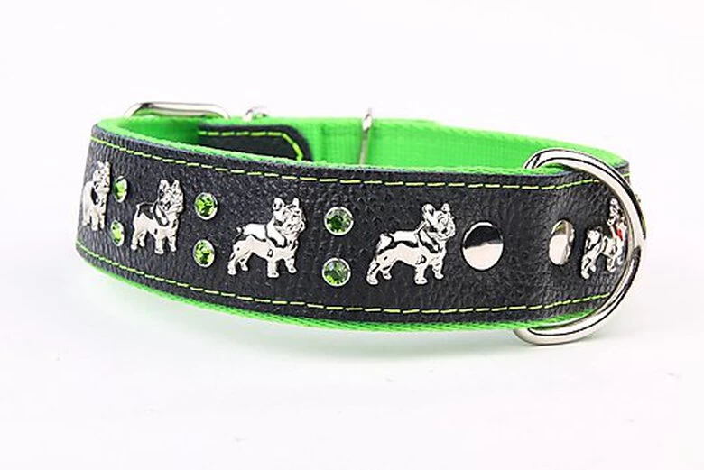 Yogipet - Collier Cuir French Bulldog Pour Chien - Vert 1 Yogipet - Collier Cuir French Bulldog Pour Chien - Vert