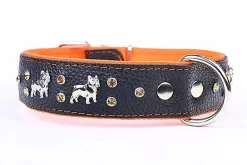Yogipet - Collier Cuir French Bulldog Pour Chien - Orange