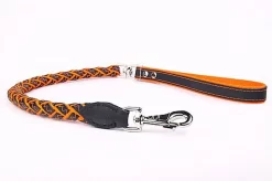 Yogipet - Laisse En Cuir Tressé 120cm Pour Chien - Orange