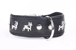 Yogipet - Collier Bouledogue Français Cuir Pour Chien - Noir