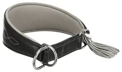 Trixie - Collier Confort Lévriers En Cuir Noir XS Pour Chien - 33/42cm