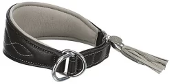 Trixie - Collier Confort Lévriers En Cuir Noir XS Pour Chien - 27/35cm