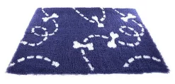 Martin Sellier - Tapis Plat Petbed Pointillé Bleu Et Blanc Pour Chien - 50x75cm