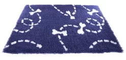 Martin Sellier - Tapis Plat Petbed Pointillé Bleu Et Blanc Pour Chien - 75x100cm