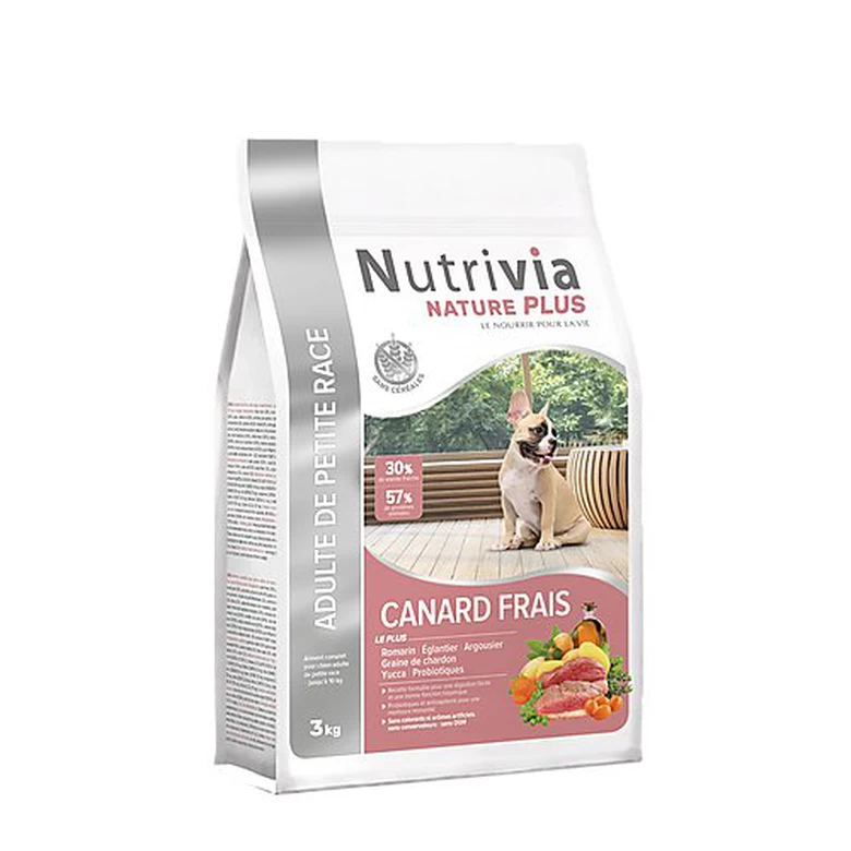 Nutrivia Nature Plus - Croquettes Naturelles Au Canard Frais Pour Chien De Petite Race - 3Kg 1 Nutrivia Nature Plus - Croquettes Naturelles Au Canard Frais Pour Chien De Petite Race - 3Kg
