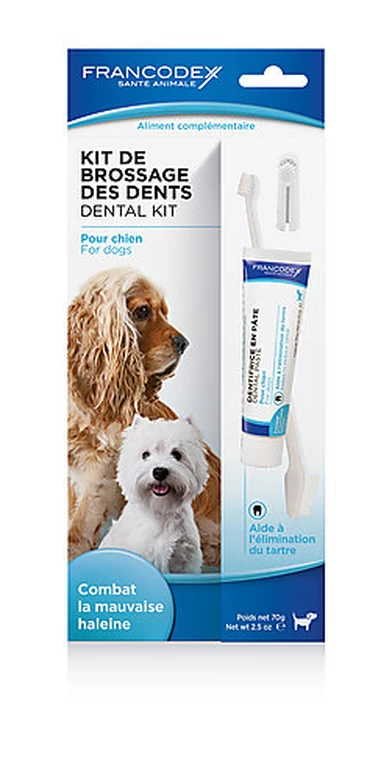 Francodex - Kit De Brossage Des Dents Pour Chien 1 Francodex - Kit De Brossage Des Dents Pour Chien