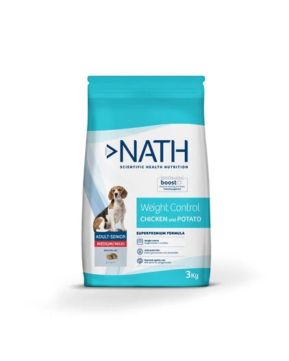 Nath - Croquettes Medium/Maxi Adult Weight Control Au Poulet Pour Chien - 3Kg 1 Nath - Croquettes Medium/Maxi Adult Weight Control Au Poulet Pour Chien - 3Kg