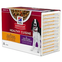 Hill's Science Plan - Sachets Healthy Cuisine Adult Mijotés Au Poulet Et Bœuf Pour Chien - 12x90g