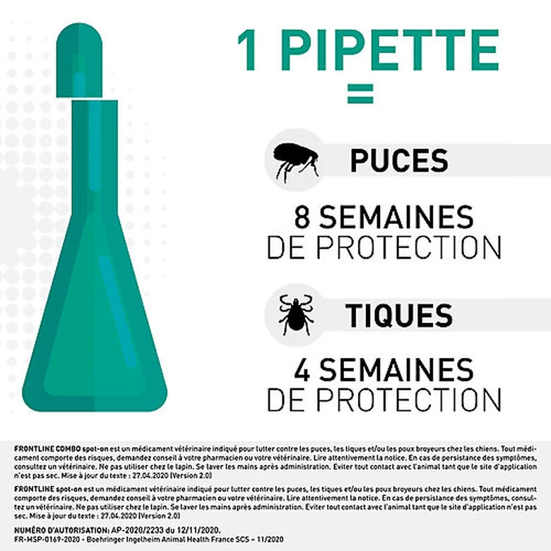 Frontline - Pipettes Antiparasitaire Pour Chien De 10 à 20Kg - 4x1,34ml 4 Frontline - Pipettes Antiparasitaire Pour Chien De 10 à 20Kg - 4x1,34ml – Image 4