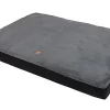 Animalis - Matelas Tissu Suédine Noir Et Gris Pour Chien - 100x65x12cm