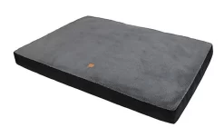 Animalis - Matelas Tissu Suédine Noir Et Gris Pour Chien - 100x65x12cm