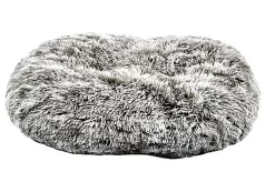 Bobby - Coussin Oval Poilu Gris Pour Chien - 88x58cm
