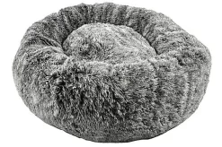 Bobby - Coussin Donut Poilu Gris Pour Chien - S