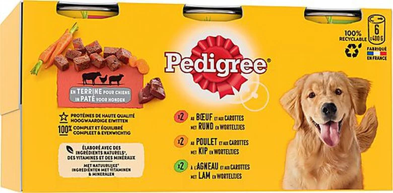 Pedigree - Boîtes En Terrine 3 Variétés Pour Chiens - 6x400g 1 Pedigree - Boîtes En Terrine 3 Variétés Pour Chiens - 6x400g
