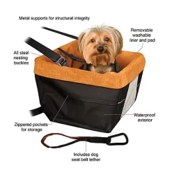 Kurgo - Siège Réhausseur Skybox Booster Pour Chiens - Orange -Fournitures Pour Chiens 74250