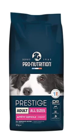 Pro-nutrition - Croquettes Prestige Adult All Sizes à L'Agneau Pour Chiens Difficiles - 12Kg