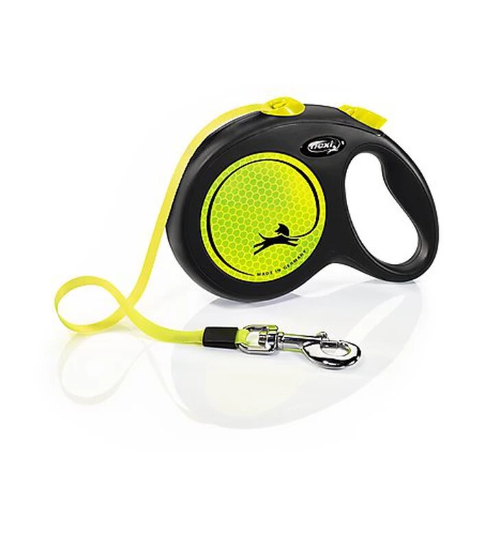 Flexi - Laisse à Enrouleur New Neon Sangle Noir Et Jaune L Pour Chiens - 5m 1 Flexi - Laisse à Enrouleur New Neon Sangle Noir Et Jaune L Pour Chiens - 5m