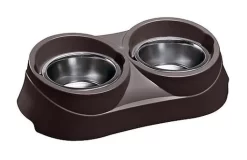 Ferplast - Support En Plastique Duo Feed Avec Écuelles Inox - 900ml